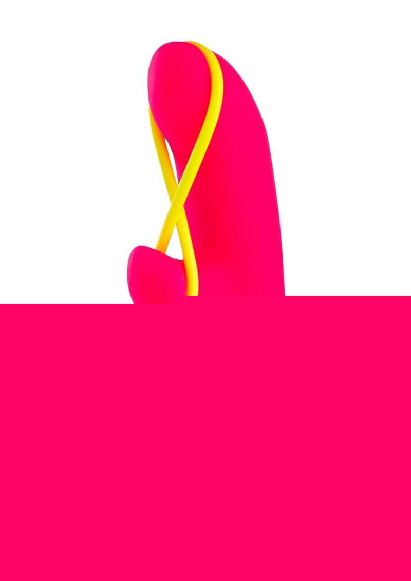 Amorino Silicone Vibrator with Clitoral Stimulator - Pink