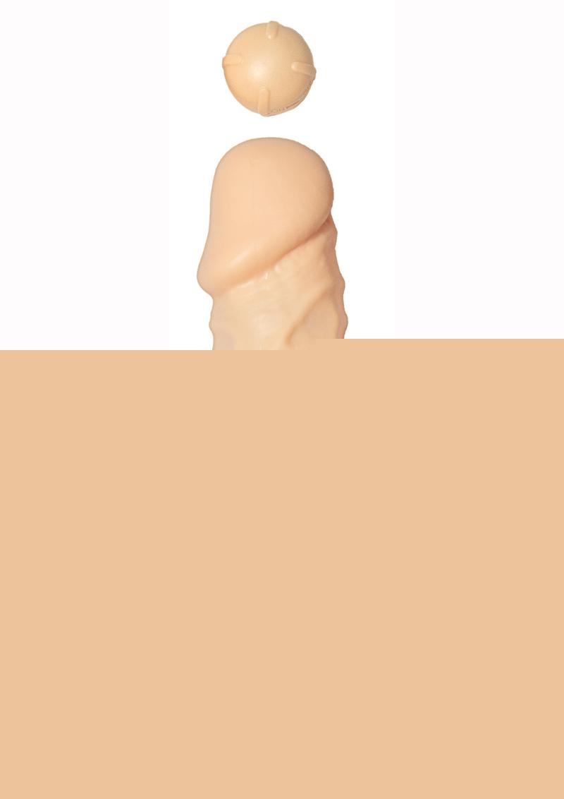 Great Extender 1st Silicone Vibrating Sleeve - Vanilla - 7.5in