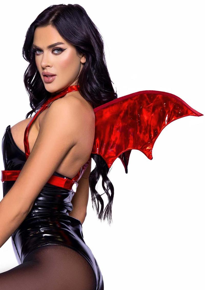 Iridescent Vinyl Devil Wing Body Harness