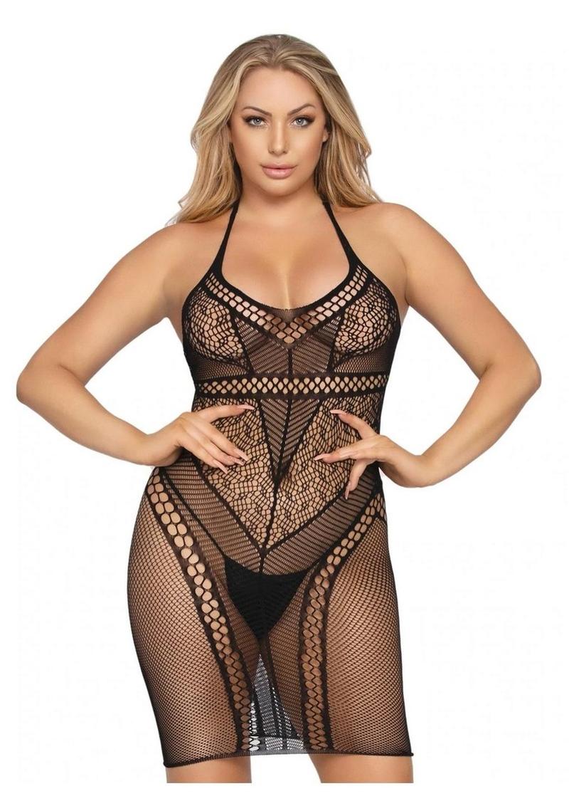 Multi Net Halter Mini Dress. - Its Cassidy Bybee