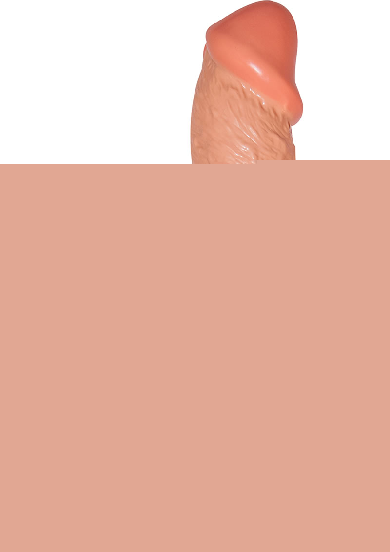 Real Skin All American Ultra Whoppers Curved Head Dildo - Flesh/Vanilla - 11in