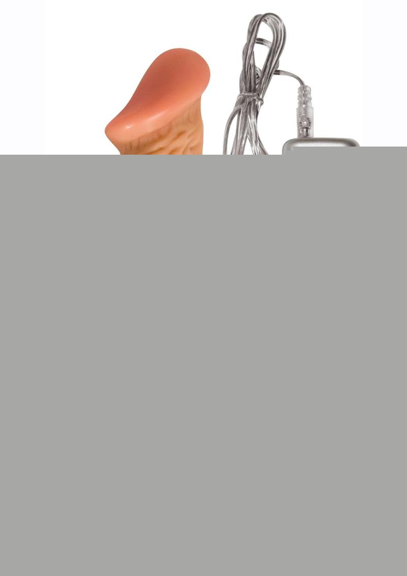 Real Skin All American Whoppers Vibrating Dildo with Balls - Vanilla - 8in