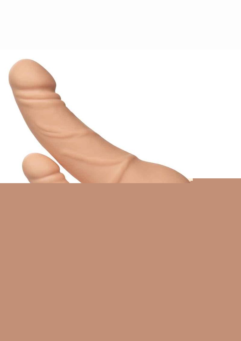 Rechargeable Power Stud Over and Under Silicone Vibrating Double Dong