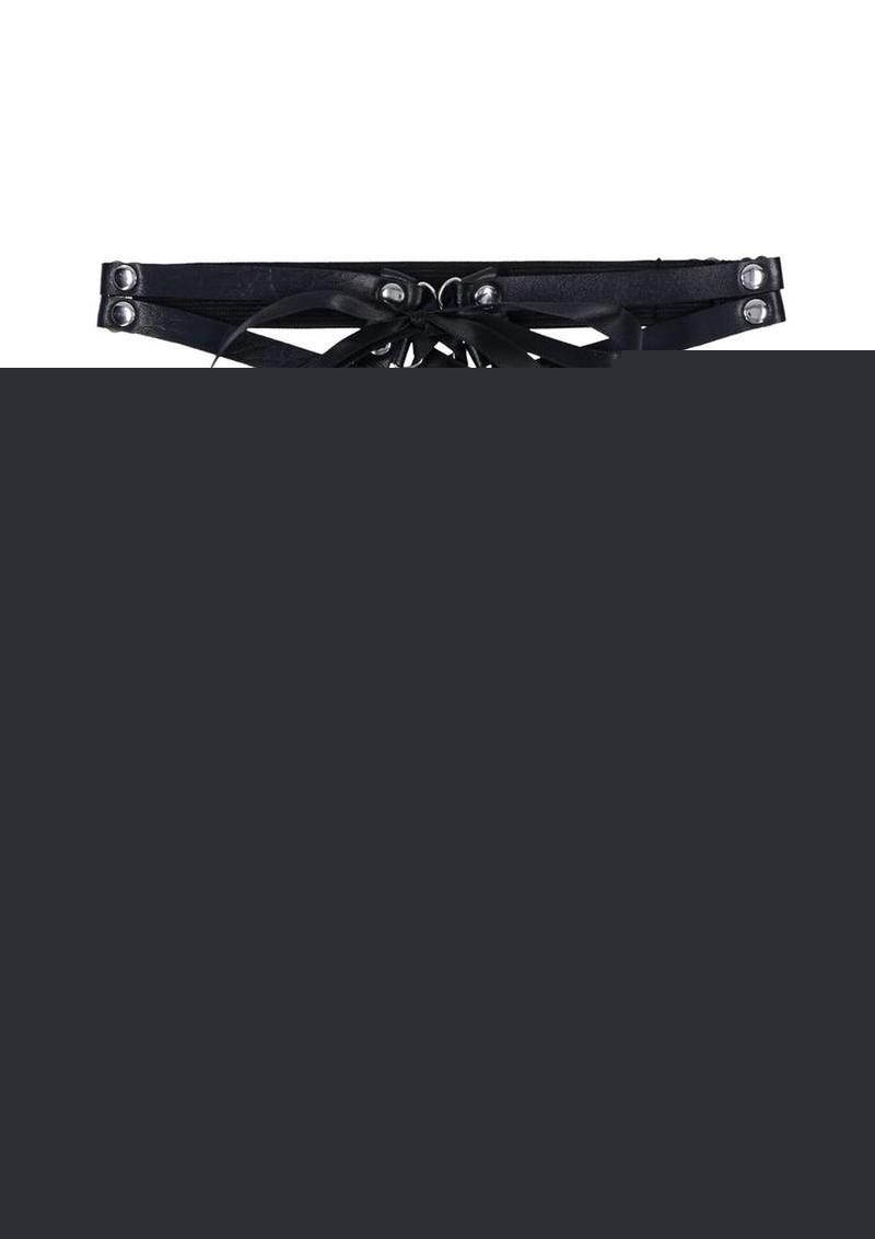 Sex and Mischief Laced Up Garters - Black