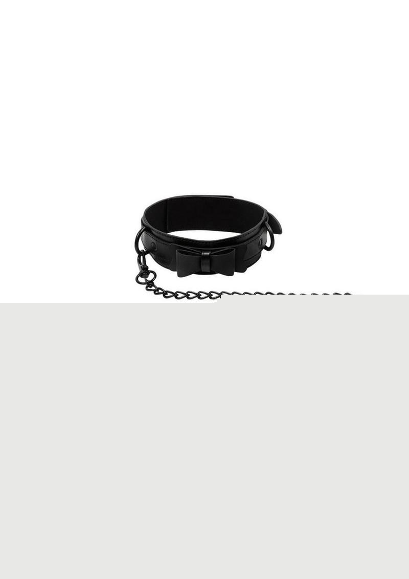 Sincerely Bow Tie Collar Leash - Black