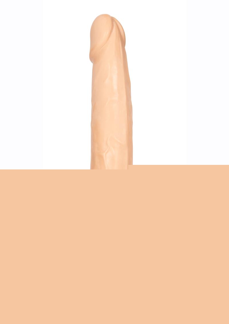 Size Queen Dildo with Balls - Vanilla - 12in
