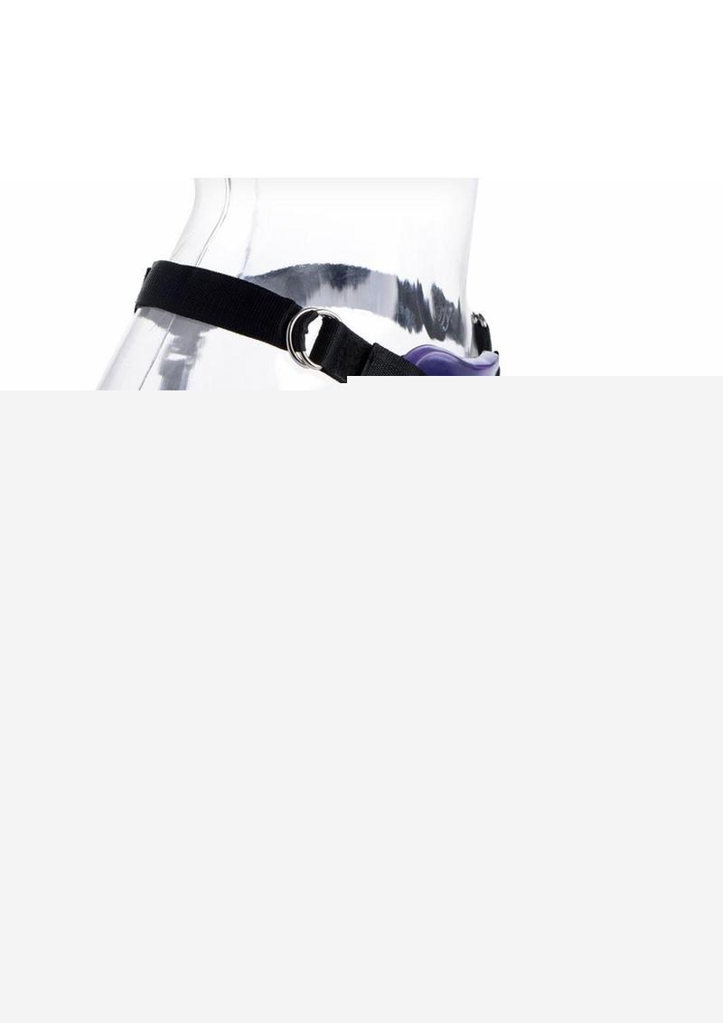 Strap U Comfort Ride Black Strap-On Harness with Purple 7in Dildo