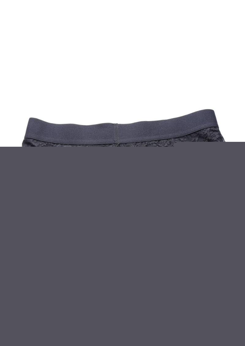 Strap U Lace Envy Black Crotchless Panty Harness - S/M