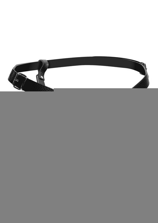 Strict Male Harness with Silicone Anal Plug - Black