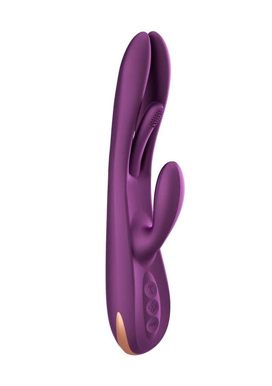 Terri App Controlled Kinky Finger Tapping Rabbit Vibrator - Gold/Purple