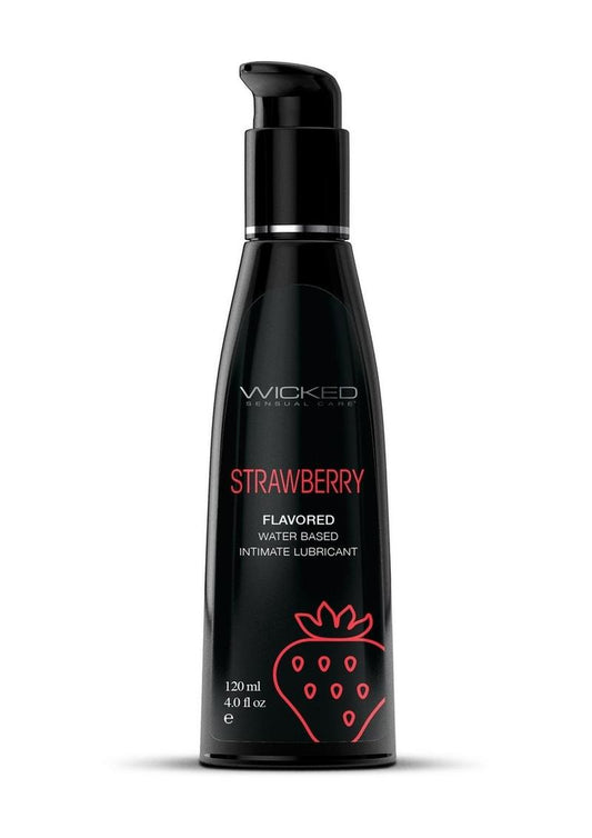 Wicked Aqua Water Based Flavored Lubricant Strawberry - Its Cassidy Bybee