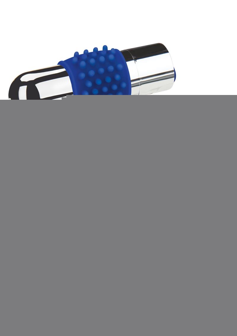 ZOLO Rechargeable Duo Vibrating Silicone Cock Ring - Navy/Silver