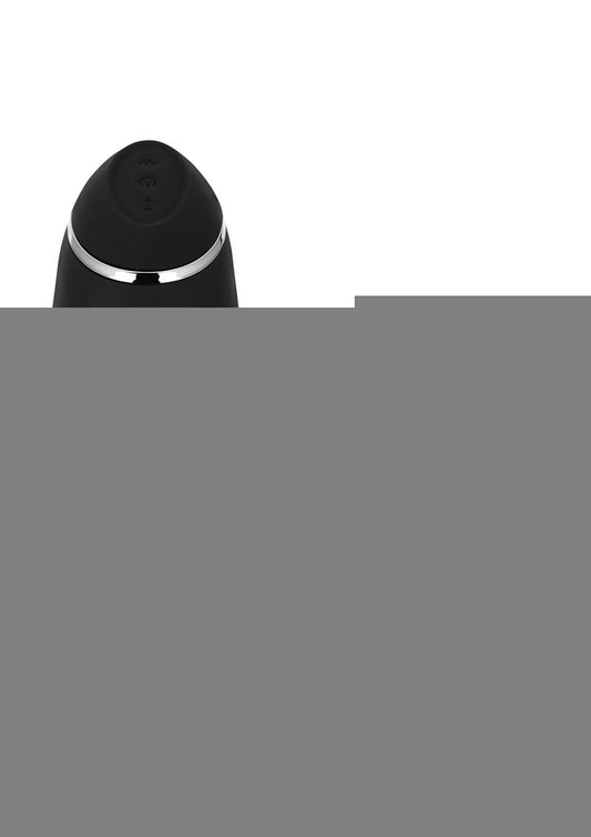 ZOLO Stickshift Squeezable Vibrating and Thrusting Rechargeable Male Stimulator - Black/Silver