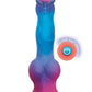 Alien Nation Glo-Spot Silicone Glow In The Dark Vibrating Dildo - Blue/Pink