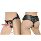 All American Whoppers Curved Dildo with Balls and Universal Harness - Flesh/Vanilla - 5in