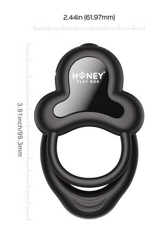 Anello App Control Vibrating Silicone Rechargeable Cock Ring with Clitoral Stimulator