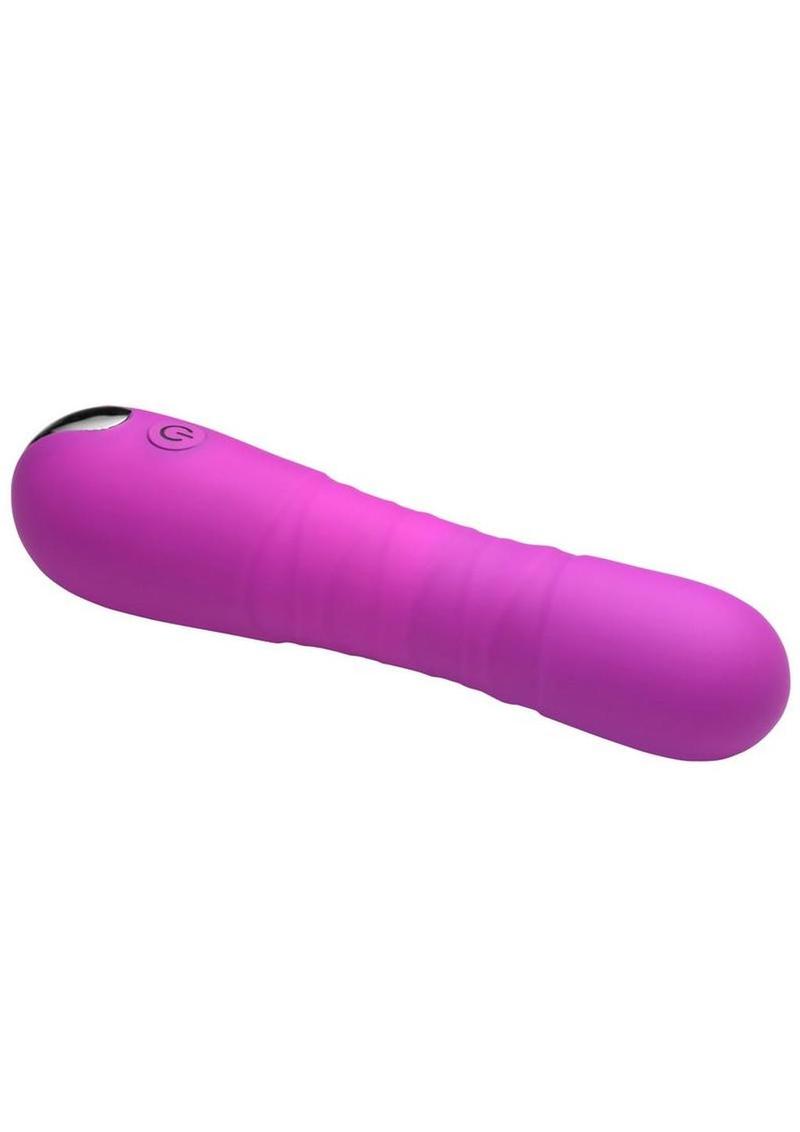 Bang! Thrusting Rechargeable Silicone Vibrator - Purple