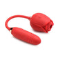 Bloomgasm Romping Rose 10x Rechargeable Silicone Suction Rose and Thrusting Vibrator - Red