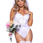Bridal Babe Lace Garter Bodysuit, Bow and Train Bustle, and Bridal Veil - Its Cassidy Bybee