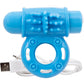 Charged OWOW Rechargeable Vibe Ring Waterproof - Blue