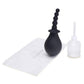 Cleanscene Soft Squeeze Beaded Anal Douche Set with Flared Base - Black - 4 Piece