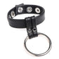 Cock Gear Leather and Steel Cock and Ball Ring - Black/Metal