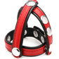 Cock Gear Leather Snap-On Harness - Metal/Red
