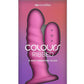 Colours Ribbed Rechargeable Silicone Vibrating Dildo with Remote Control - Pink - 6in