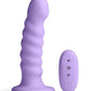 Colours Ribbed Rechargeable Silicone Vibrating Dildo with Remote Control - Purple - 6in
