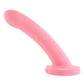 Daze Silicone Curved Dildo with Suction Cup - Pink - 7in