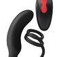 Envy Toys Thumbs Up Remote Controlled Rechargeable Silicone P-Spot Vibrator and Dual Stamina Ring - Black