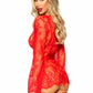 Eyelash Lace Garter Teddy with G - String Back and Adjustable Straps, Lace Robe and Ribbon Tie - Its Cassidy Bybee