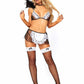 Flirty French Maid Lace Trimmed Sheer Bra Top, Apron Skirt, G - String, and Matching Head - Its Cassidy Bybee