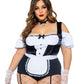 Foxy Frenchie Garter Bodysuit with Attached Apron, Choker, and Hat Headband - Its Cassidy Bybee