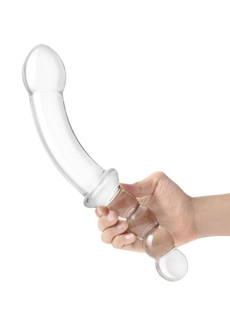 Glas Double Sided Glass Dong with Anal Bead Handle – 12.5 Inch