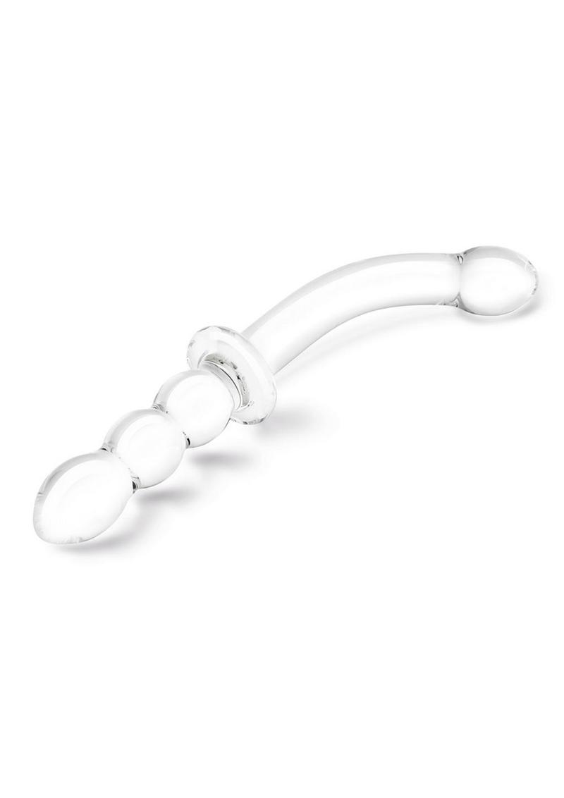 Glas Girthy Ribbed G-Spot Glass Dildo – Double Ended 12 Inch