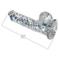Glittergasm Realistic Clear Dildo with Balls and Suction Cup - Red/Orange/Golden Glitter