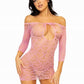 Heart Net Mini Dress with Keyhole Tie Front - Its Cassidy Bybee