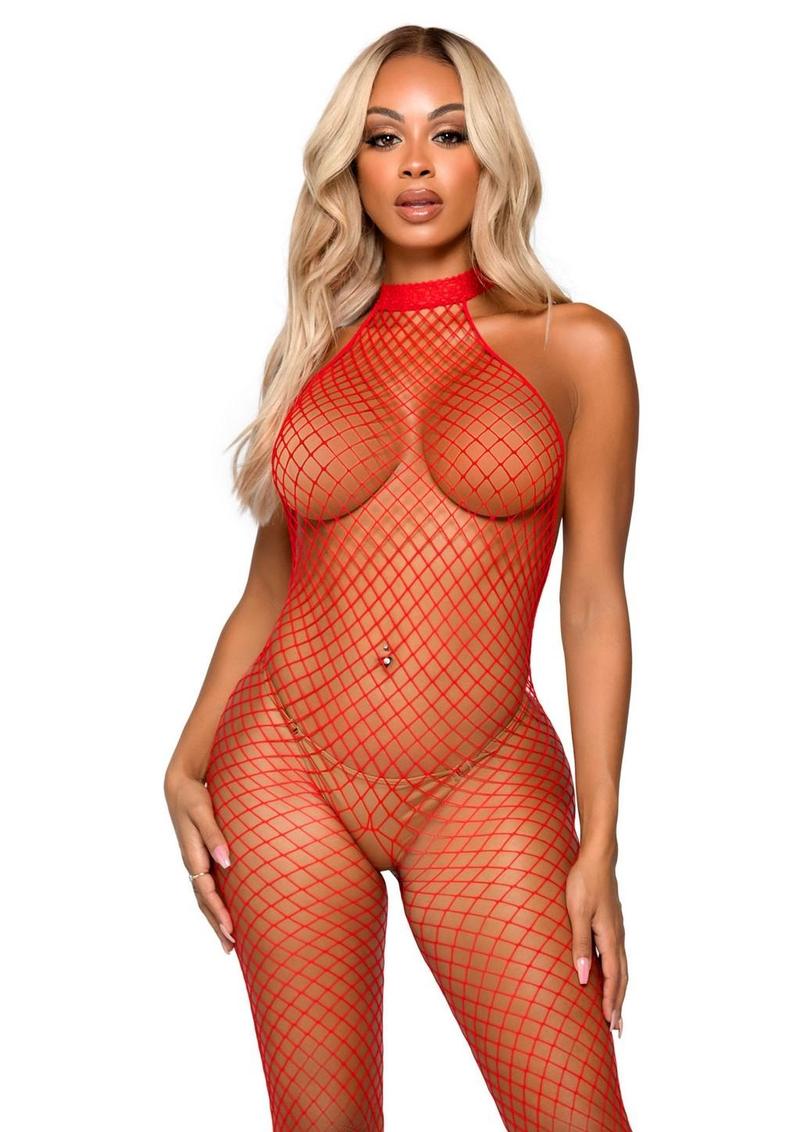 Industrial Net Racer Neck Backless Bodystocking - Its Cassidy Bybee