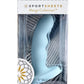 Jaspar Silicone Curved Dildo with Suction Cup - Aqua/Blue - 6in