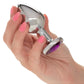 Jewel Amethyst Aluminum Anal Plug
