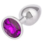 Jewel Amethyst Aluminum Anal Plug - Metal/Purple - Small