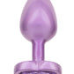 Jewel Amethyst Heart Anal Plug - Purple - Small