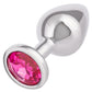 Jewel Rose Aluminum Anal Plug - Metal/Pink - Large
