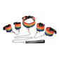 Kinky Pride Rainbow Bondage Set - Wrist/Ankle Cuffs and Collar with Leash