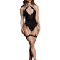 Le Desir Shade Metis Xvi Body with Garter and Crossed Neckline - Black - One Size