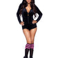 Comfy Cat Ultra-Soft Velvet Plush Zip Up Romper with Bell Zipper Pull, Ear Hood, and Kitty Tail