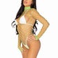 Fence Net Snap Crotch Long Sleeved Bodysuit