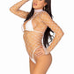Fence Net Snap Crotch Long Sleeved Bodysuit