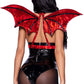 Leg Avenue Iridescent Vinyl Devil Wing Body Harness - Red - One Size